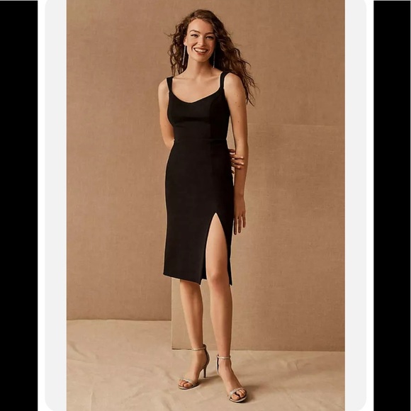 BHLDN Dresses & Skirts - NWT BHLDN for Anthropologie Ana Crepe Dress 14 short sexy black.